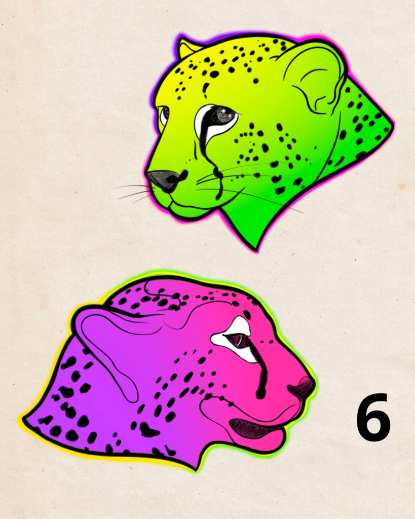 Flash tatouage panthere graphique couleur
