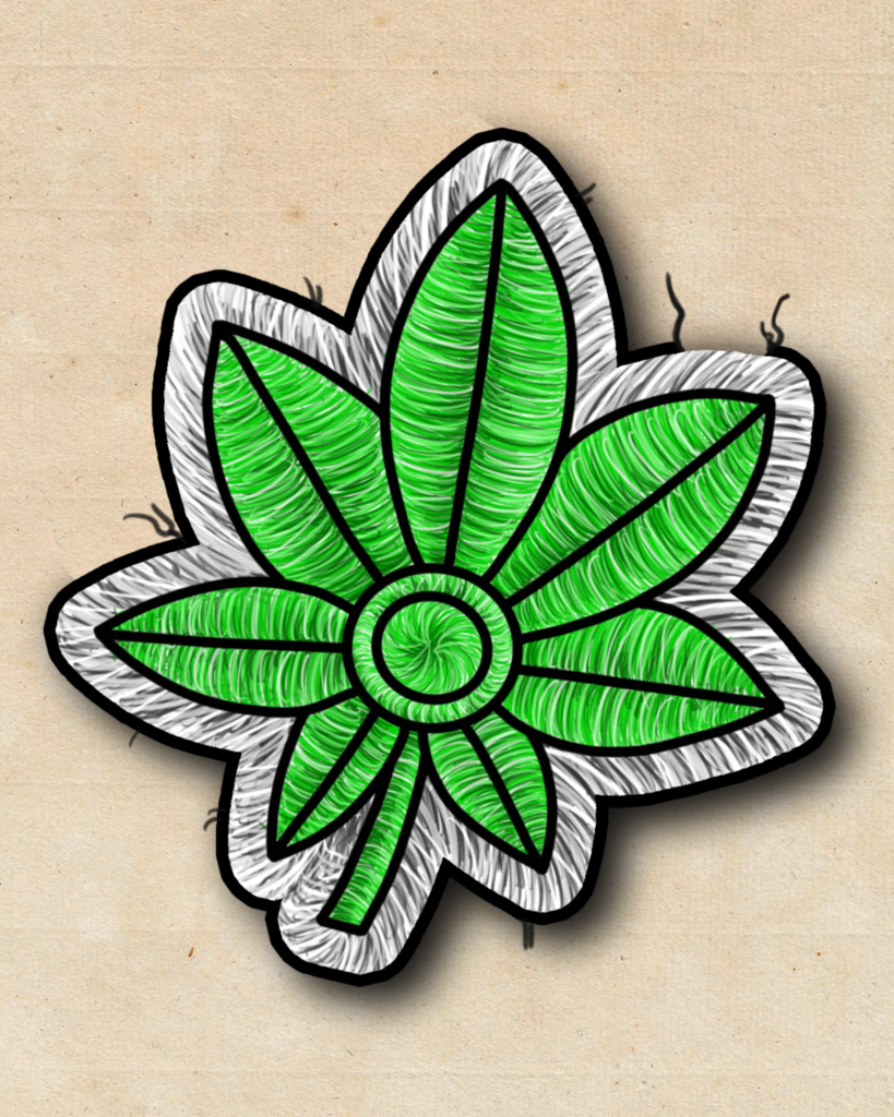 flash tatouage broderie feuille