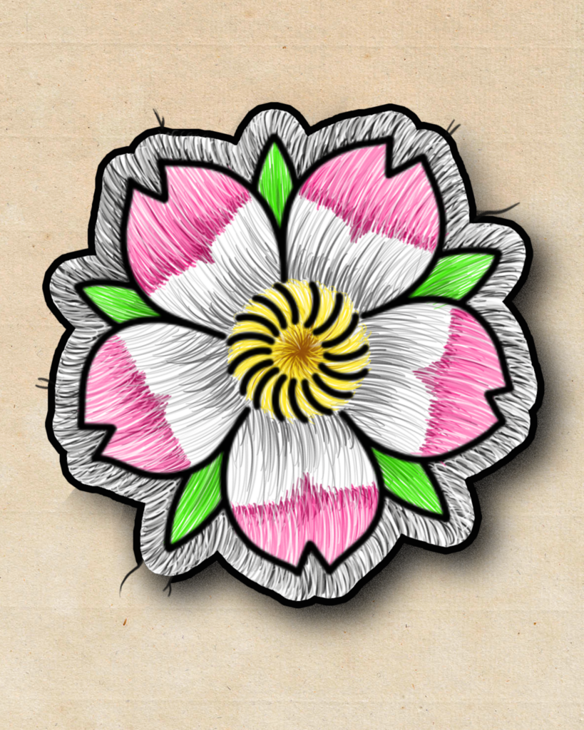 flash tatouage broderie sakura