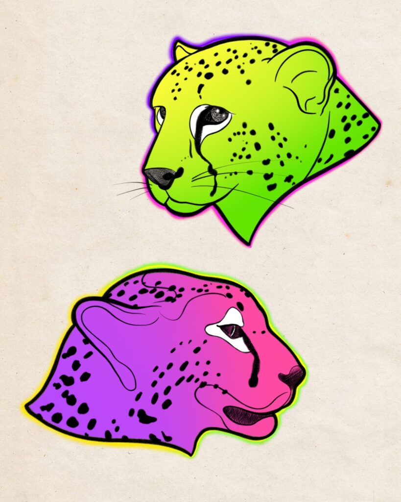 flash tatouage leopard graphique