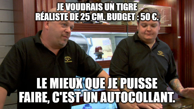 Mème Pawn Stars sur un grand projet de tatouage réaliste avec un budget insuffisant