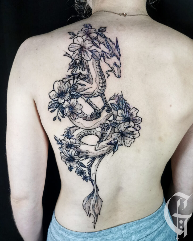 tatouage haku voyage de chihiro miyasaki
