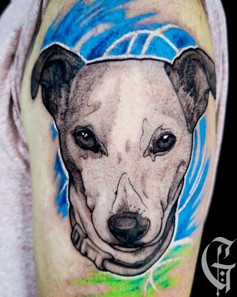 tatouage portrait chie jack russel